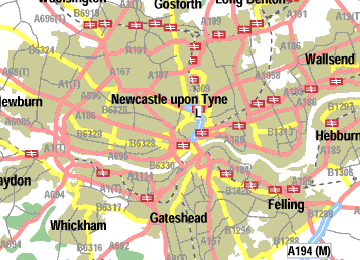 Click on either the Newcastle or Felling area